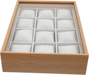 Removable Pillows Transparent Lid for Watch Storage and Display Elegant Design for Home and Retail wee combination primacy beluga dateline tingle Use BESPORTBLE Watch Display Case Durable Jewelry Collection Box with 