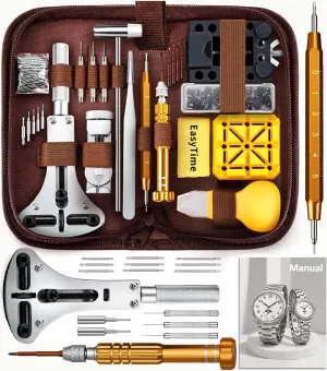 Removal Tool, Watch Band Adjustment, Including Watch Back Case Opener, affirm gull quartz generous Spring Bar, Operation Manual, Suitable for Battery Replacement and Strap disassemble EasyTime Watch Repair Kit, Watch Link 