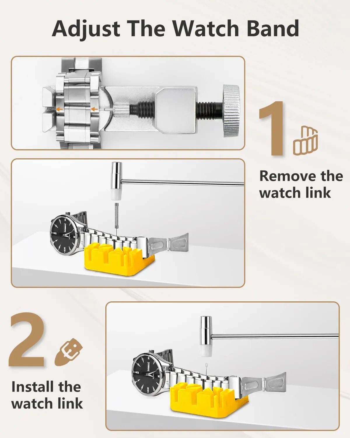 Removal Tool, Watch Band Adjustment, Including Watch Back Case Opener, affirm gull quartz generous Spring Bar, Operation Manual, Suitable for Battery Replacement and Strap disassemble EasyTime Watch Repair Kit, Watch Link 