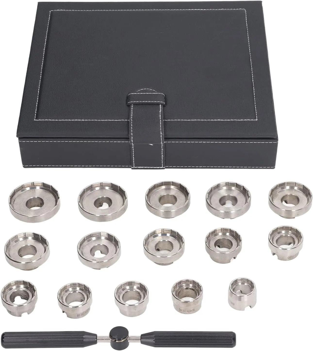 Repair embed Tool Set, Made of 316 Stainless Steel and Aluminum, Suitable for Watchmakers and Collectors Watch Back Case Opener Kit with 15 Dies and Storage Box, Professional Watch 
