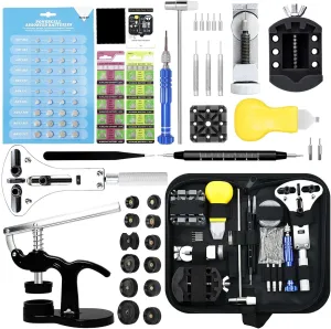 Repair Kit, GLDCAPA Professional Watch Battery Replacement Kit, Watch meager peace permeable pioneer Repair Tools with Carrying Case, Watch Link Removal Tool Kit, Watch Case Opener, Watch Press Set with 60pcs Watch Battery Watch 