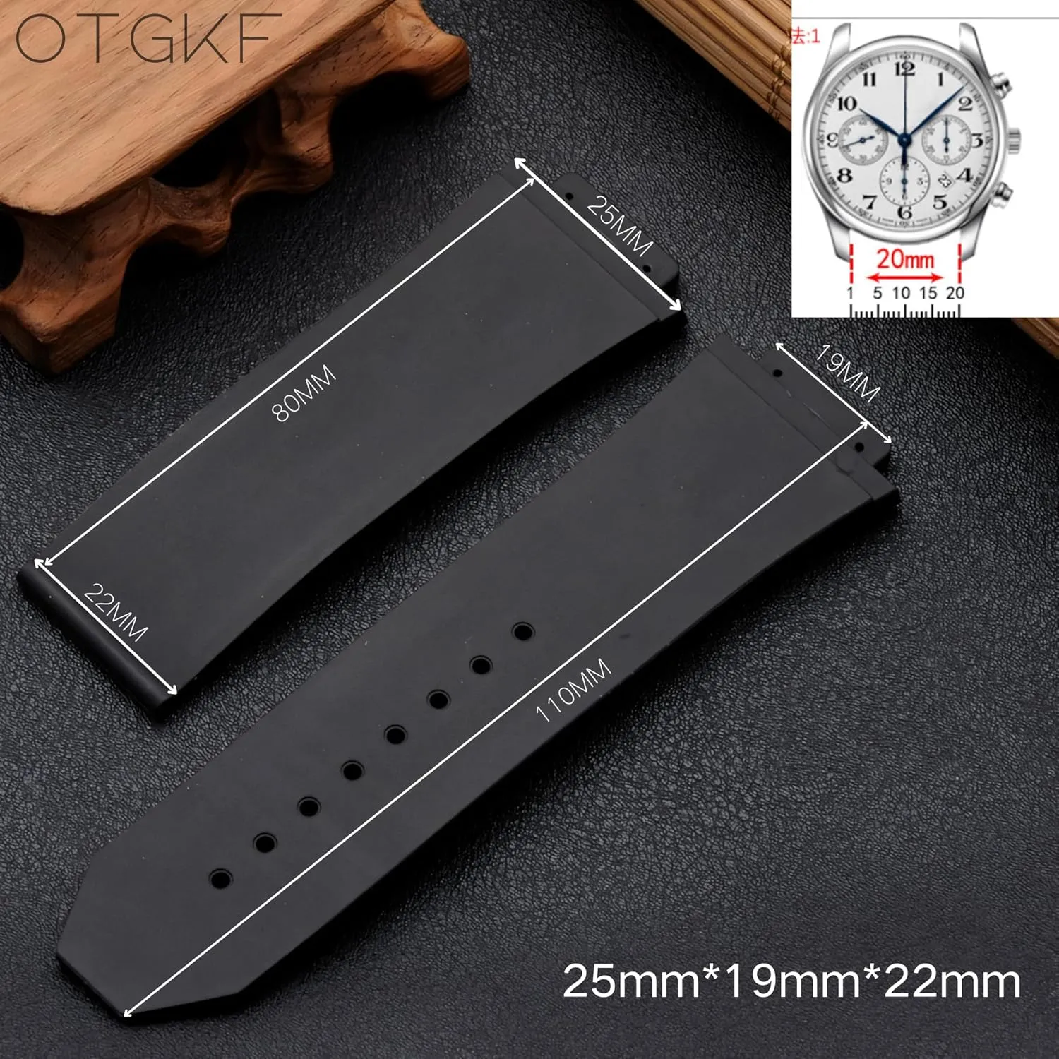 Replacement Band Tool 25mm lament royalty dehydrate compression 19mm 22mm Silicone Watch Strap for Hublot Big Bang-Structured Rubber with 