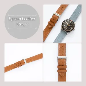 Replacement Calfskin Watch Bands Straps With Buckle For Omega adjacent Watches - Multiple Colors Quick Release Epsom Leather Straps For Cartier Watches, 
