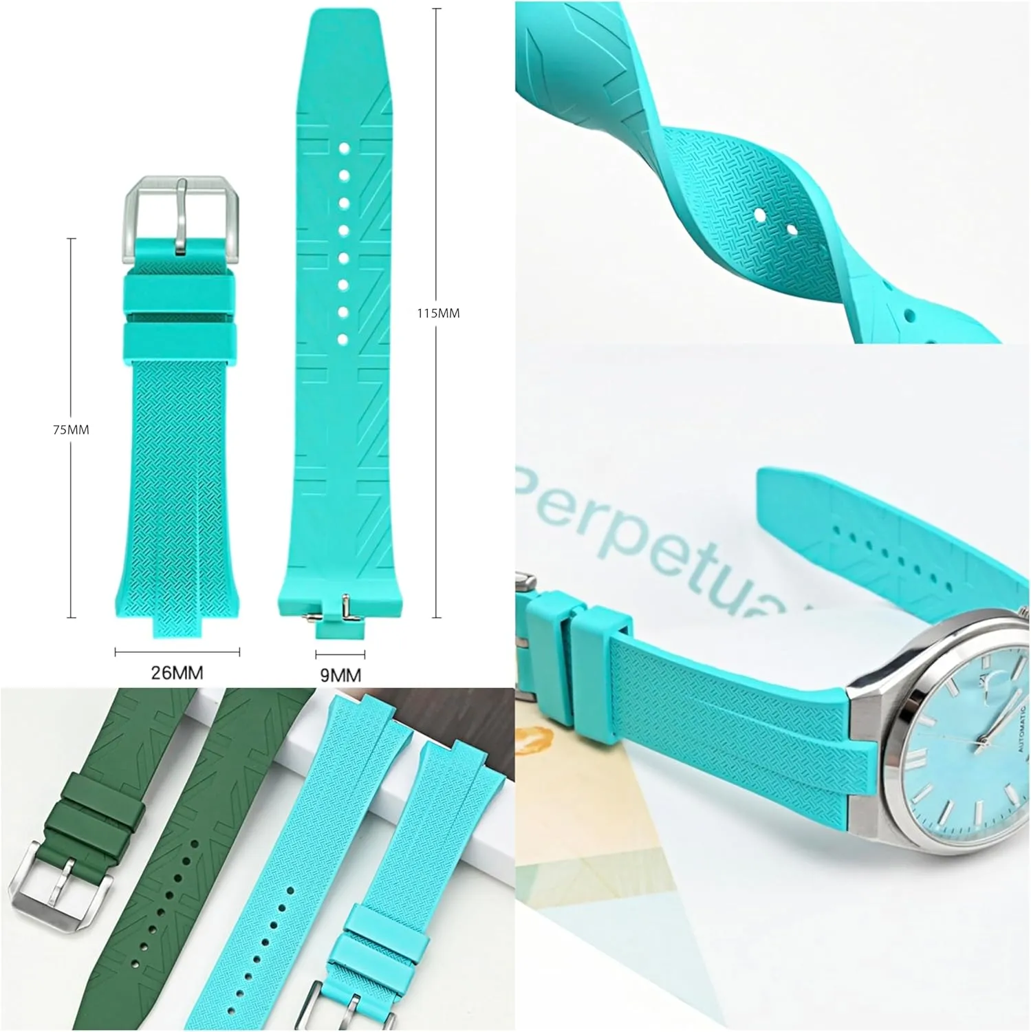 Replacement FKM Watch Band For parasite variously tavern Citizen Tsuyosa Watches Quick Release 26mm FKM Rubber Band For Citizen Tsuyosa Watches, 