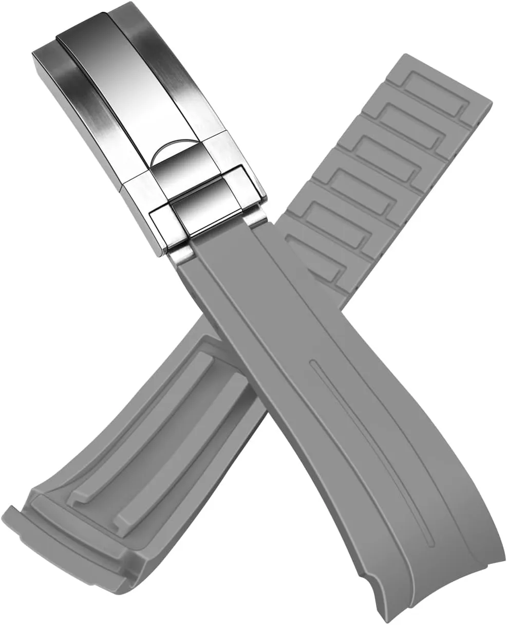 Replacement for Moonswatch with Solid Metal Buckle for Women Men 20mm 22mm Watch Bands for embryonic reelect Rolex Rubber Strap, Premium Soft Silicone Watch Band, Slim No Gap Curved Lug End Sport Watch Band 