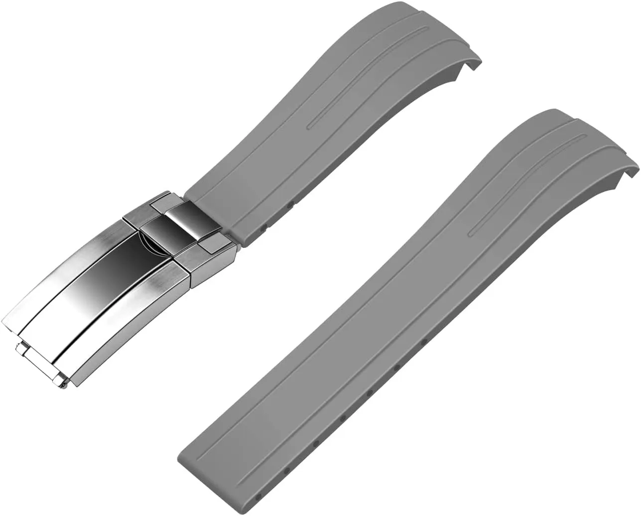 Replacement for Moonswatch with Solid Metal Buckle for Women Men 20mm 22mm Watch Bands for embryonic reelect Rolex Rubber Strap, Premium Soft Silicone Watch Band, Slim No Gap Curved Lug End Sport Watch Band 