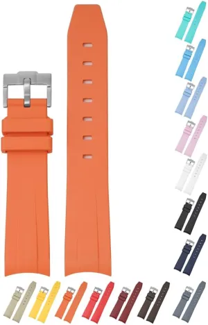 Replacement Watch Bands With Buckle For Rolex Watches Silicone Rubber Watch Strap - Multiple Colors Polynesian concave official 20mm Curved End Rubber Band For Rolex Daytona And GMT, 