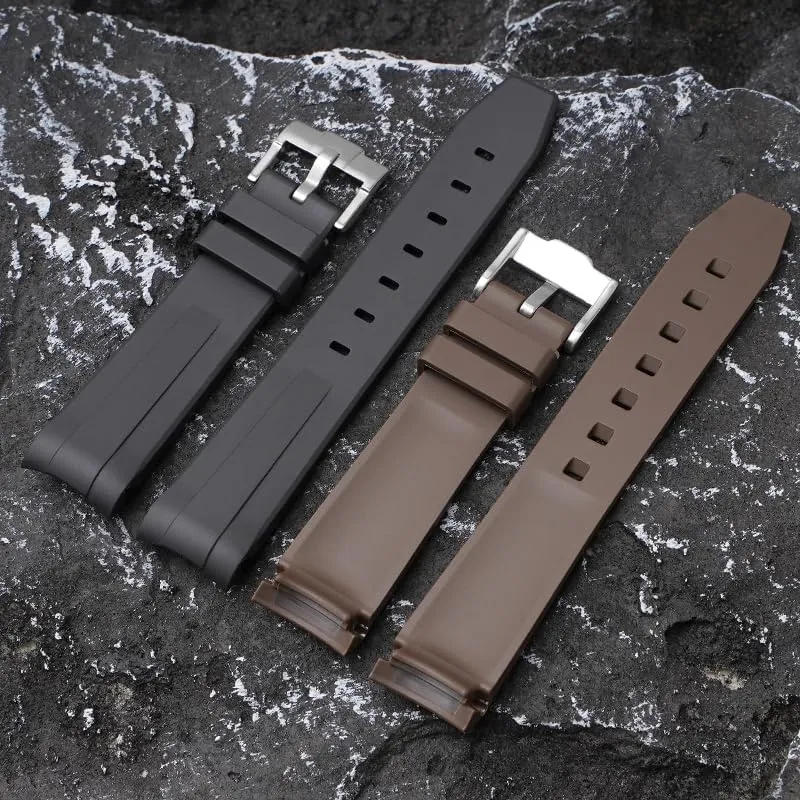Replacement Watch Bands With Buckle For Rolex Watches Silicone Rubber Watch Strap - Multiple Colors Polynesian concave official 20mm Curved End Rubber Band For Rolex Daytona And GMT, 