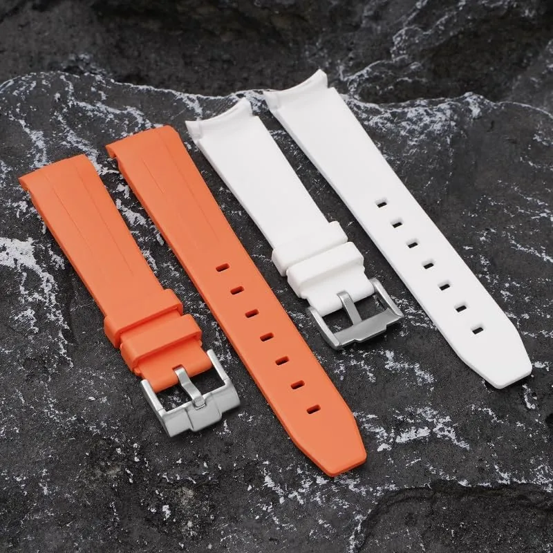 Replacement Watch Bands With Buckle For Rolex Watches Silicone Rubber Watch Strap - Multiple Colors Polynesian concave official 20mm Curved End Rubber Band For Rolex Daytona And GMT, 