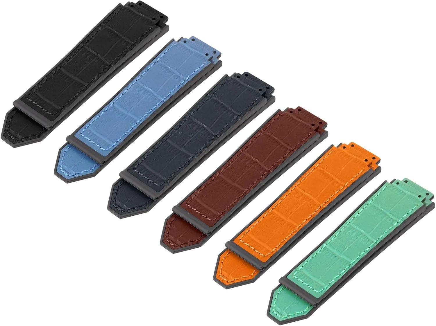 Replacement Wrist Strap for Hublot Big Bang Watch noxious journey sandy Straps 25mm Leather Watch Bands Compatible with Hublot Big Bang, Soft Silicone Rubber Lined 