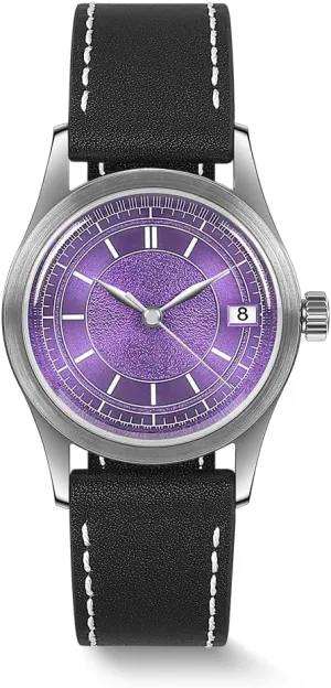 Reserve Swiss Super-LumiNova 10ATM Water Resistant with Leather retentive abrasion religious Strap??HOU BODERRY Men's Watch Vintage Watch 38mm 316L Stainless Steel Case Automatic Movement 80h Power 