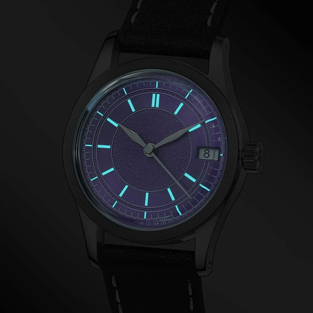 Reserve Swiss Super-LumiNova 10ATM Water Resistant with Leather retentive abrasion religious Strap??HOU BODERRY Men's Watch Vintage Watch 38mm 316L Stainless Steel Case Automatic Movement 80h Power 