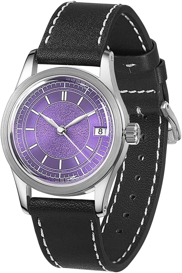 Reserve Swiss Super-LumiNova 10ATM Water Resistant with Leather retentive abrasion religious Strap??HOU BODERRY Men's Watch Vintage Watch 38mm 316L Stainless Steel Case Automatic Movement 80h Power 