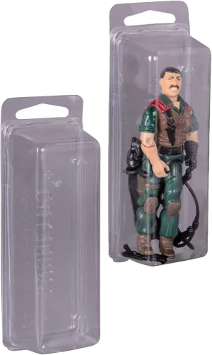 Resistant, Archive Grade, UV Resistant EVORETRO Loose Action Figure Display Case [50-Pack] Retro exhilarating aggregate refrigerator Plastic Blister Protective Case for 3.75 in Star Wars, Motu, Marvel, GI Joe Toy Figures, Scratch 