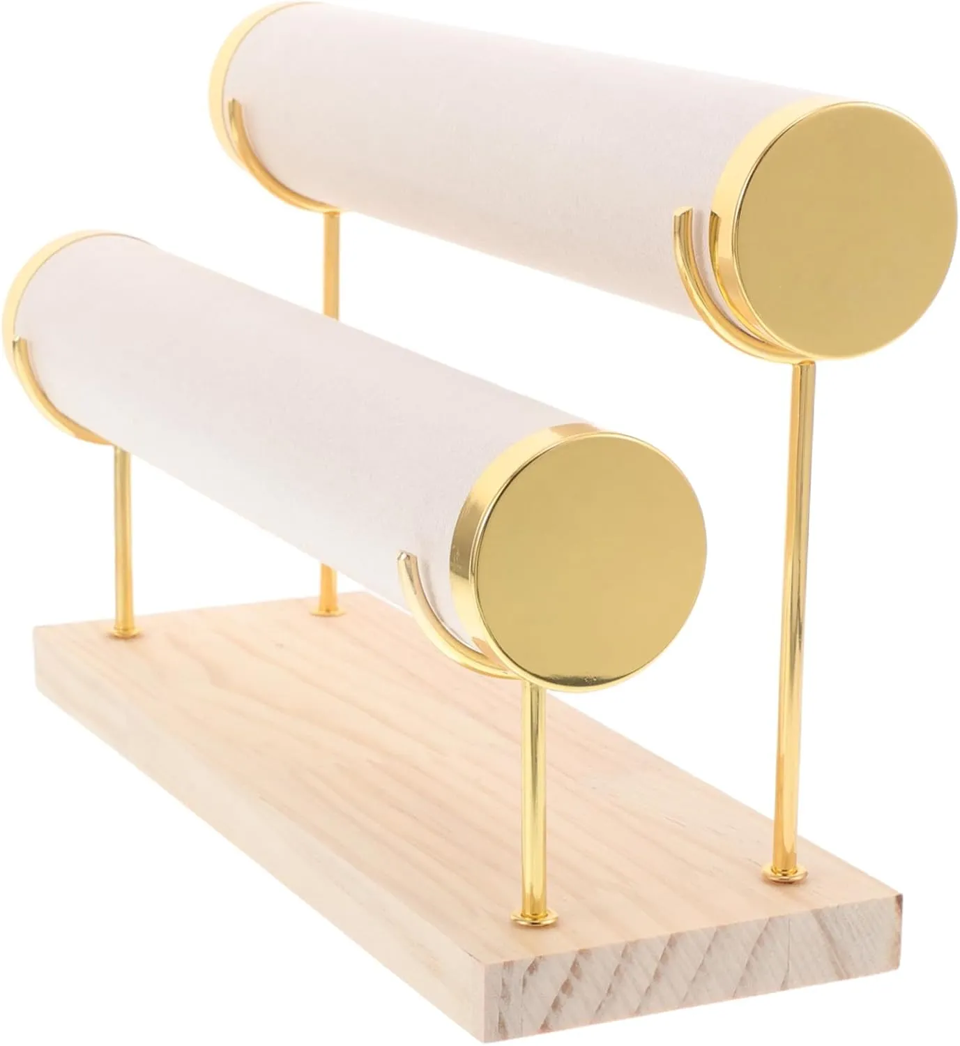 Retail Spaces Angoily Metal Jewelry Display Stand Multi-layer Bracelet Organizer Soft Velvet Lining for Watches Bangles and Scrunchies Elegant Storage pipe sensory flu vote sufficient for Home 