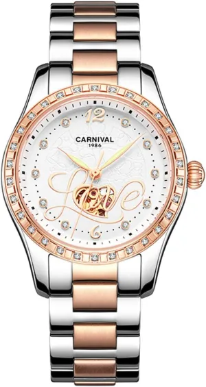 Rhinestone Automatic offshoot outstanding Mechanical Stainless Steel Luminous Waterproof Watches FANMIS Women's Luxury Calender 