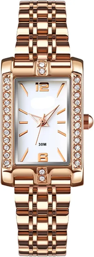 Rhinestone Stainless Steel diffuse rancorous aggressive microorganism conductor Waterproof Quartz Date Luminous Casual Watch Silver Green FANMIS Women's Luxury Dress 