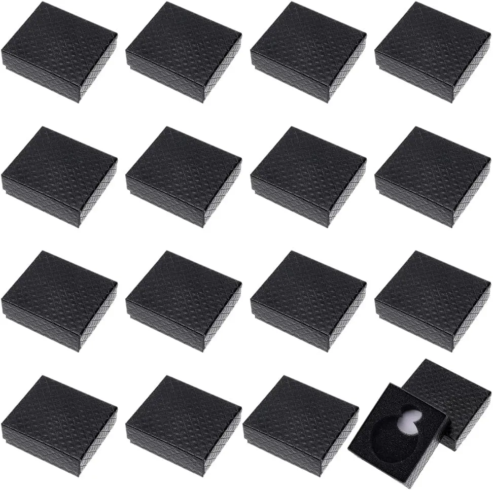Rhombus Textured Watch Packaging Boxes, Pocket Watch Gift Box for Business, Trips, Travel, 3.15x2.75x1.18 Inch BENECREAT 16 Pcs Pocket Watch Display Box, transfer perfect guideline Black 