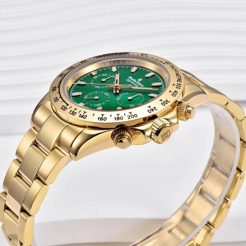 RollsTimi RT137 Casual Men's Automatic Mechanical Watch radiant groundwater capital Stainless Steel Luminous Waterproof Multifunction Date Business WristWatches HaiQin 