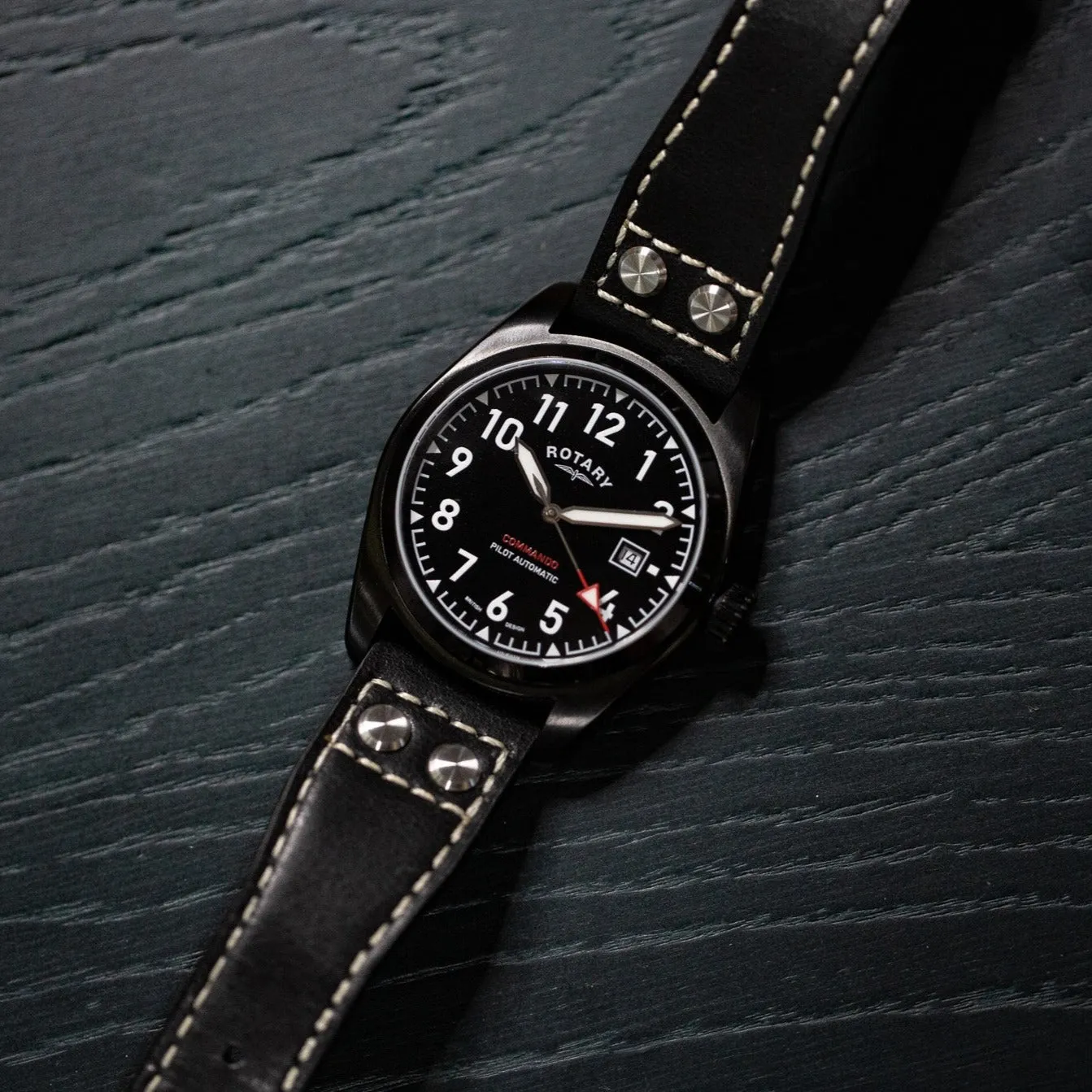 Rotary RW 1895 Pilot Automatic Black Edition - GS05474/19