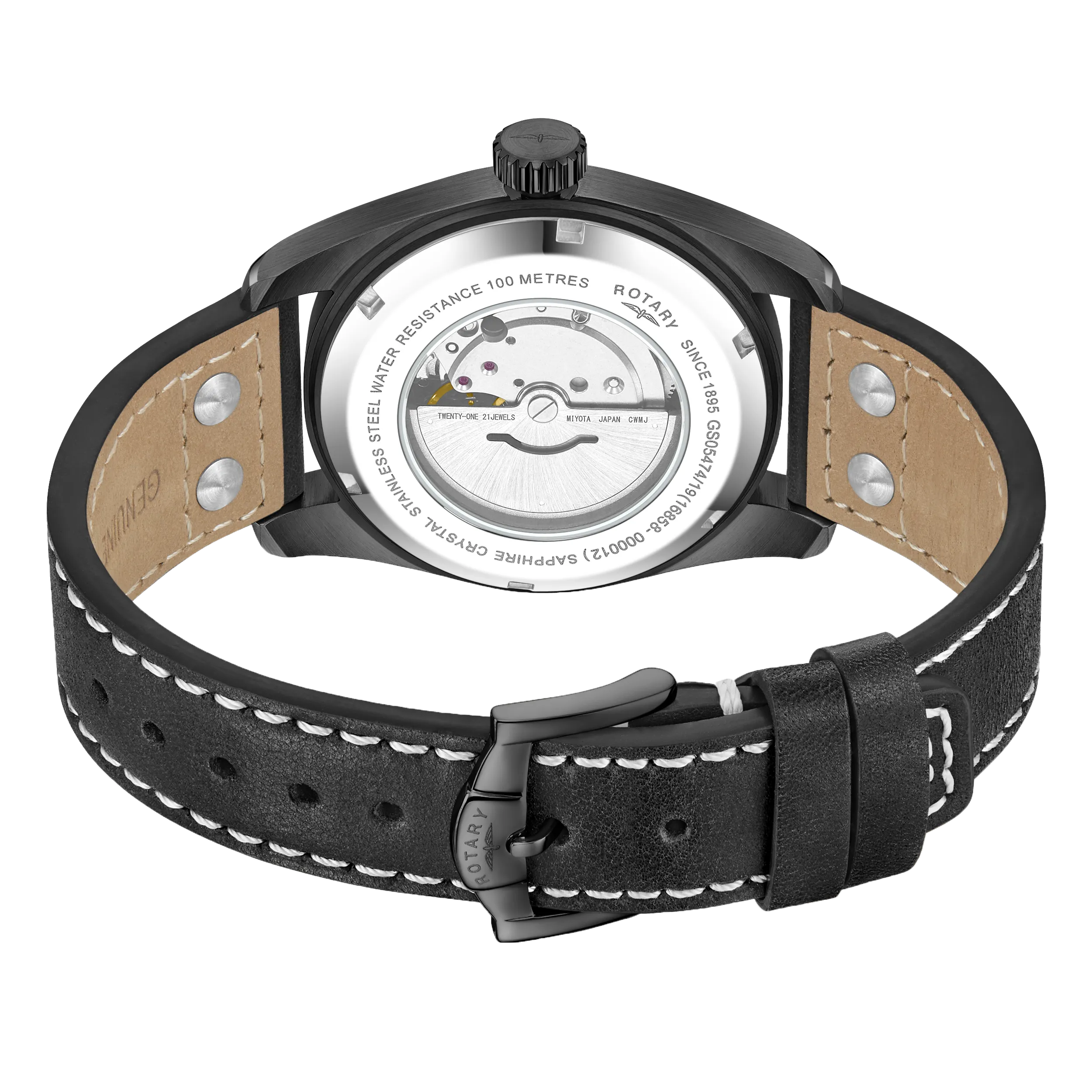 Rotary RW 1895 Pilot Automatic Black Edition - GS05474/19