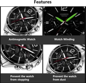 Rotation Mode Setting, fit Lady and herbivore Man Watches, Black Black GeRRiT Watch Winder Box for 2 Automatic Watches 3 Storage, Blue LED Light, 4 