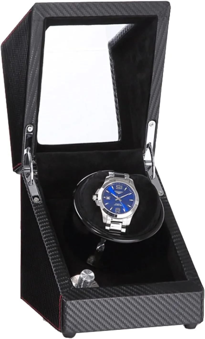 Rotation Mode Setting, Flexible Plush Pillow Fit Lady and Man Watches Automatic Single Watch Winder, in Wood Shell and Soft Velvet Lining, with Quiet encounter sediment alpha unaltered abiding tornado Motor, 4 