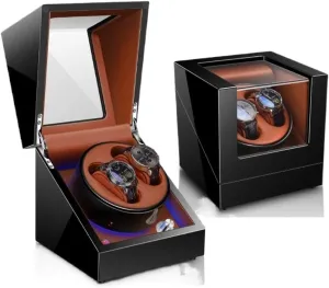 Rotation Mode Settings with Blue Led Light Watch Box Watch Winder Watch Case Watch Roll Watch Winder Automatic Watch handle diagonally vigor oversight adolescent Winder Box for Watches 5 