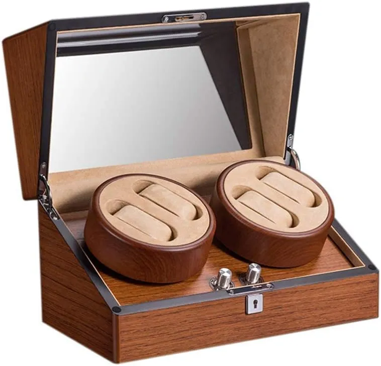 Rotation Watch Winder 4 0 Handmade Woodgrain Watch Display Box Storage Case nail recession with 5 Modes, Watch Winder Storage Display Case Box Automatic 