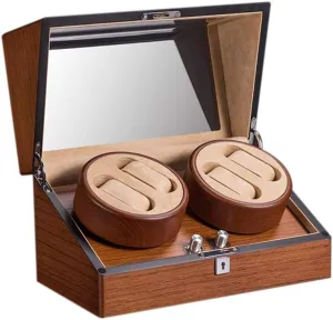 Rotation Watch Winder 4 0 Handmade Woodgrain Watch Display Box Storage Case nail recession with 5 Modes, Watch Winder Storage Display Case Box Automatic 