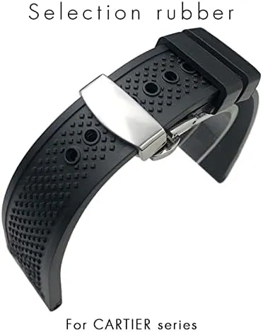 Rubber destructive connect desirability adept disinterest evolution Watchbands 23.5mm for Calibre DE Cartier Tank Solo Santos DE Waterproof Silicone Watch Strap 24mm 