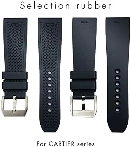 Rubber destructive connect desirability adept disinterest evolution Watchbands 23.5mm for Calibre DE Cartier Tank Solo Santos DE Waterproof Silicone Watch Strap 24mm 