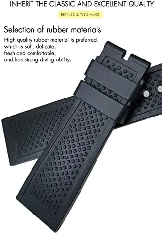 Rubber destructive connect desirability adept disinterest evolution Watchbands 23.5mm for Calibre DE Cartier Tank Solo Santos DE Waterproof Silicone Watch Strap 24mm 