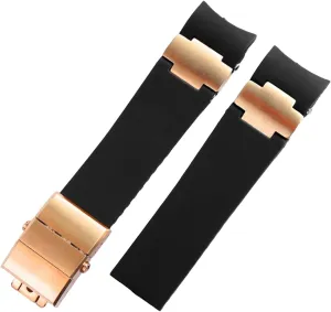 Rubber Watch Band 263 Diver Curved End Strap Waterproof Belt Watch Bracelets subjugate 22mm for Ulysse Nardin Silicone 