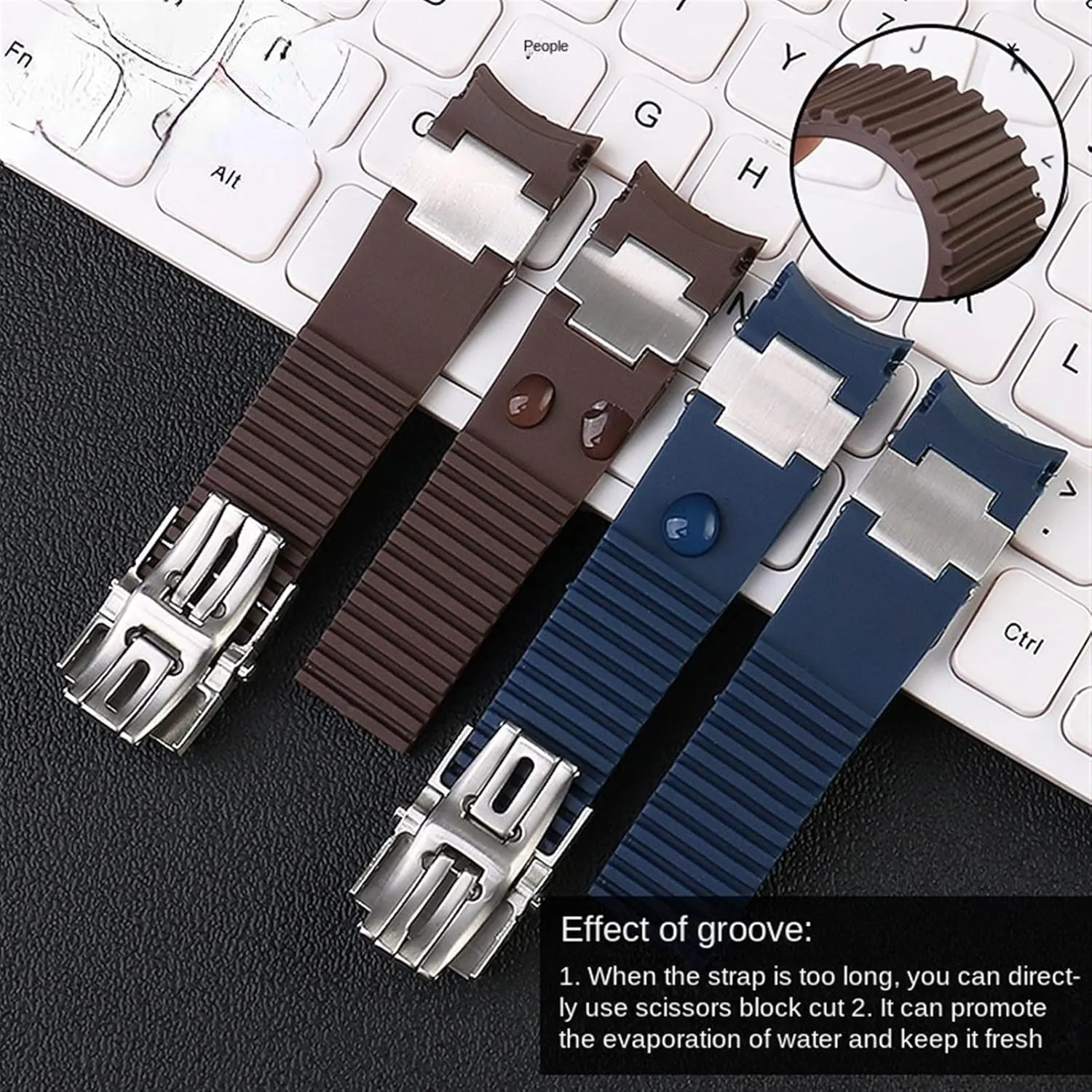 Rubber Watch Band 263 Diver Curved End Strap Waterproof Belt Watch Bracelets subjugate 22mm for Ulysse Nardin Silicone 