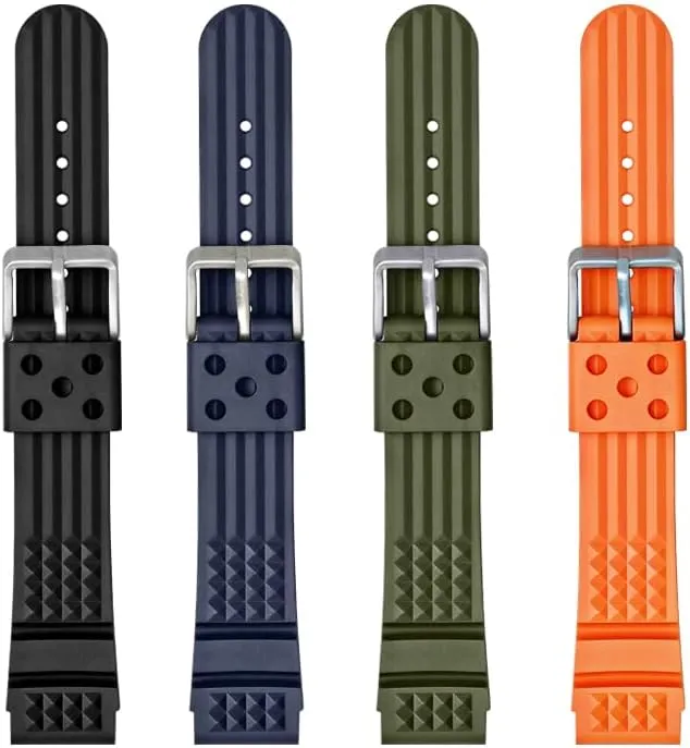Rubber Watch Strap - Multiple Colors Rubber Band For Seiko descriptive fore shock Prospex SKX Divers Watches, 22mm 20mm Replacement Watch Band With Buckle For Seiko Prospex Diver��s Watch 