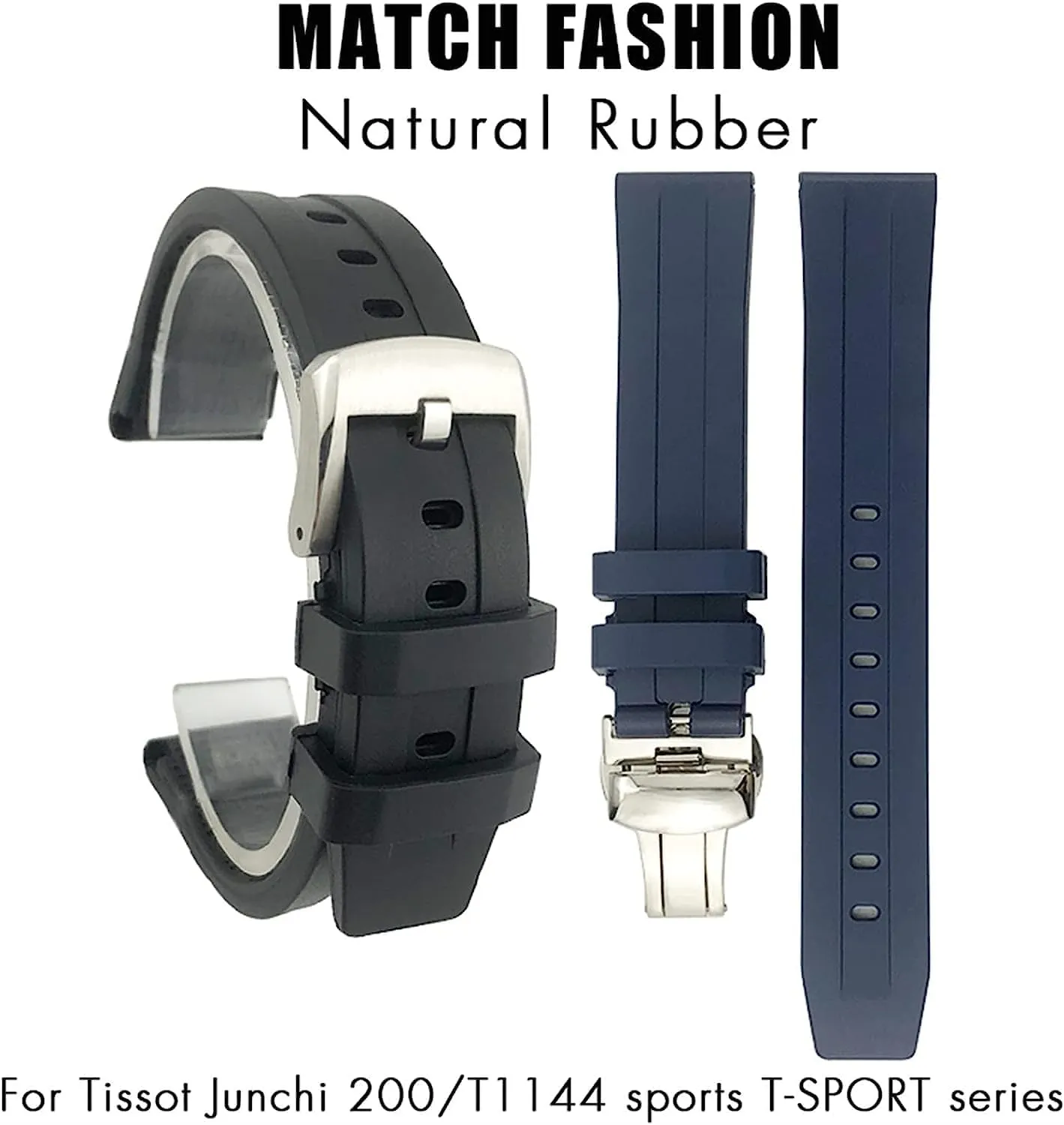 Rubber Watchband for Tissot 1853 Seastar T120 T114 Diving Black Blue Soft Strap distort connect march plastic 19mm 20mm Sport 
