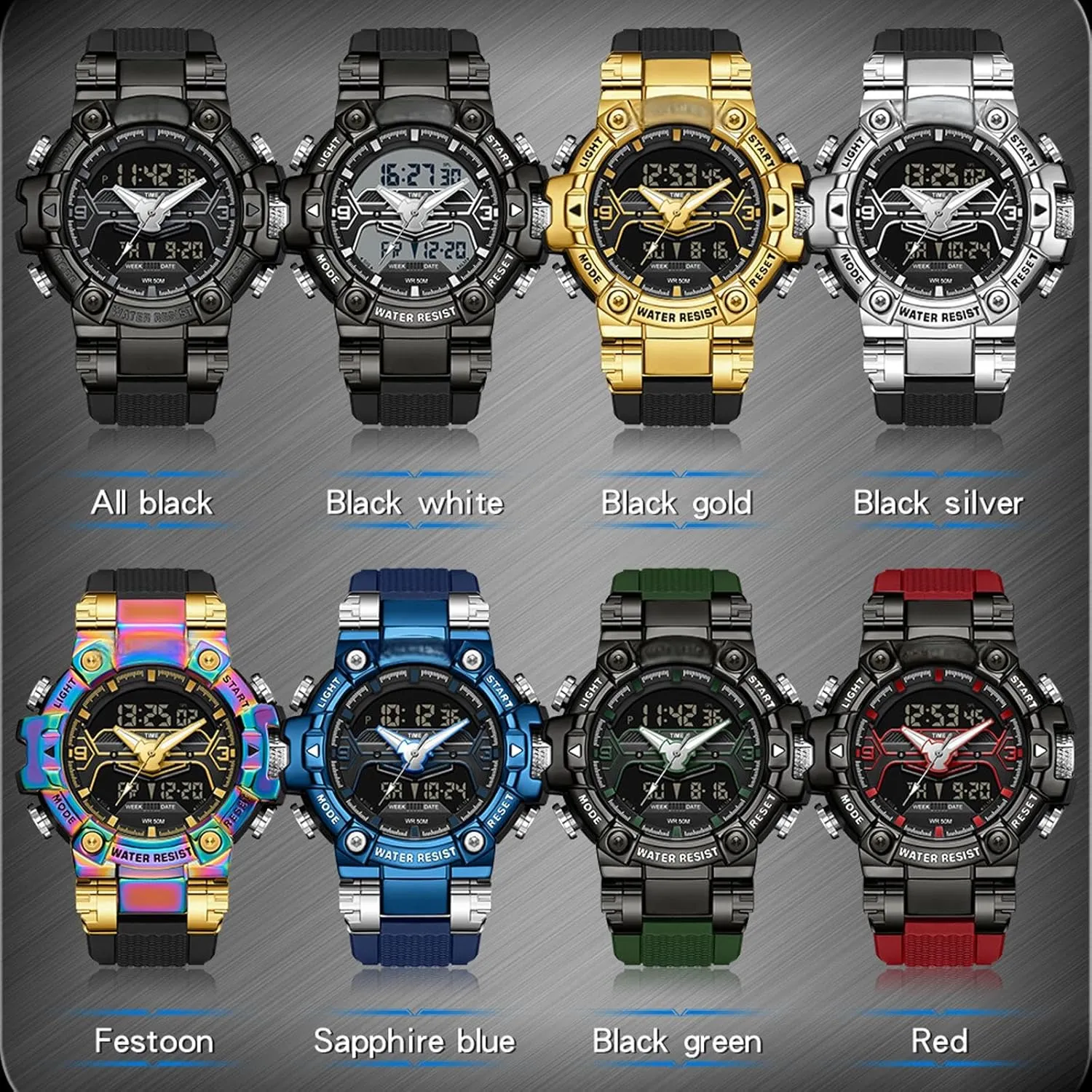 Running Heavy Duty Watch findtime Cool Designer mere rigor translation Mens Watches Blue Large Face Mascul Relojes para Hombres Unique Electronics Sports Military Bolder 