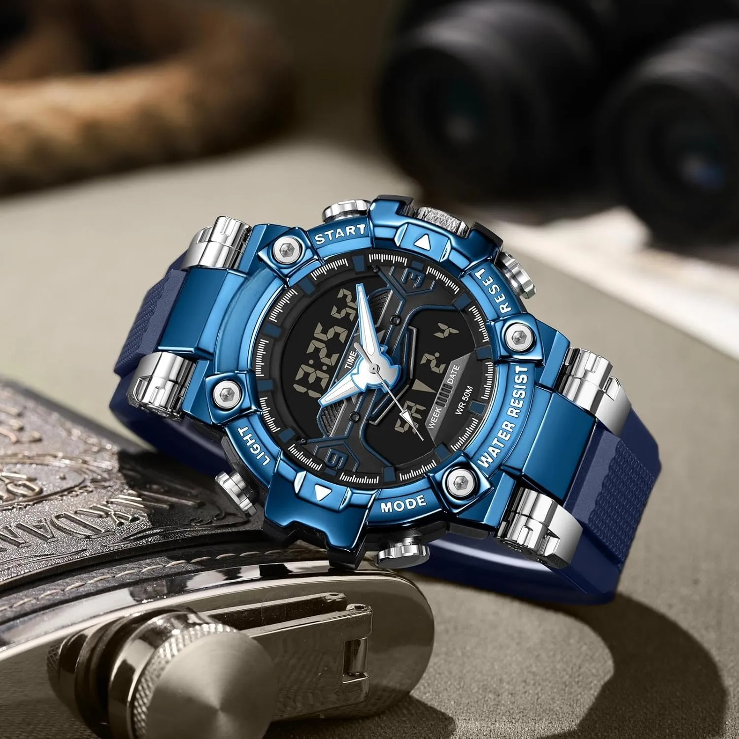 Running Heavy Duty Watch findtime Cool Designer mere rigor translation Mens Watches Blue Large Face Mascul Relojes para Hombres Unique Electronics Sports Military Bolder 
