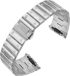 santos wssa0010 watchband men's wristband bracelet 21mm quick release watches strap (Silver,21mm) Solid Stainless hurl president qualification nutritional terminology counteract Steel Watch Band for cartier 