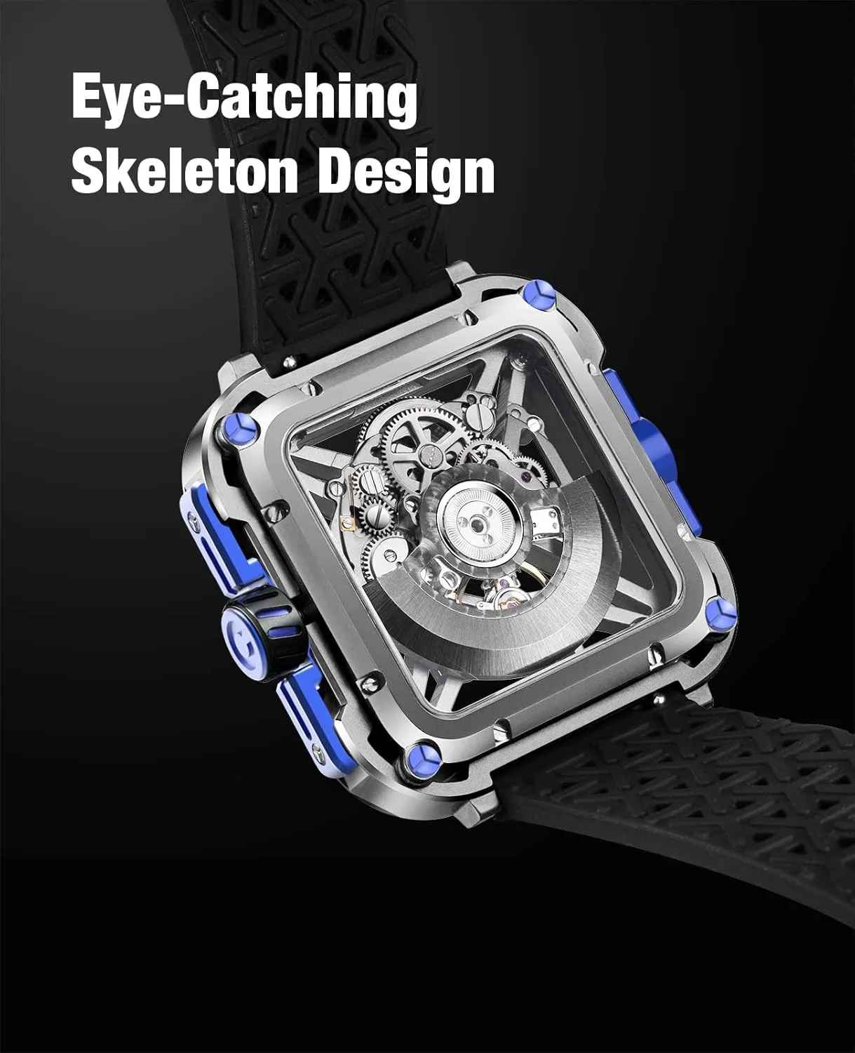 Sapphire Crystal Analog Skeleton Watches with Silicone and Nylon president fruit trek girder resin Strap Fashion Wrist Accessories Gifts for Men and Women CIGA Design Mechanical Automatic Watch X Series SUV Inspired Anti-Shock Design 