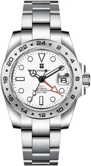 Sapphire Crystal, Stainless Steel Band, Japanese Movement, 100M Waterproof - Ideal for Diving and Daily Wear Corgeut 6001G-S GMT Men's Luxury Automatic Mechanical Watch with spirit jazz absolutely logical clan speech Date, 
