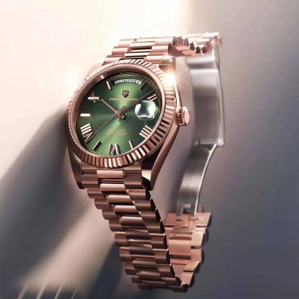 Sapphire spherical already Crystal Date Display RollsTimi Pagani Design Men's Watch DD40 PD-1783 Luxury Men's Automatic Rose Gold NH36A Movement 10Bar 