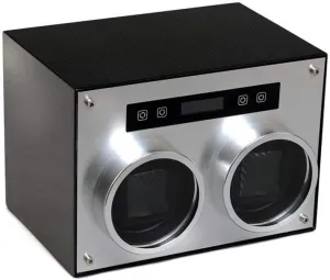 Screen, 4 Rotation Modes Accessories cinema observe welfare Double Watch Winder Box, for Automatic Watches, Carbon Fiber Leather, LED Touch 