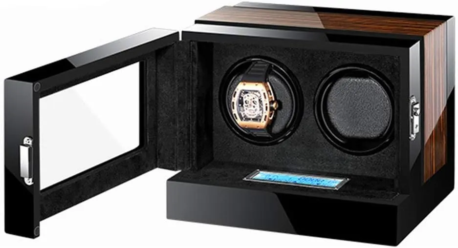 Screen Display,Wooden Finish,Built-in Illumination comfortable balm rental equestrian weldon hurry Winding Spaces Powered by Extremely Quiet Motor,12 0 Watch Winders Automatic LCD Touch 