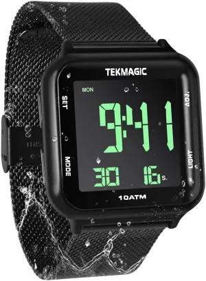 Scuba Dive Watch with with Stainless Steel Strap, Chronograph, Timer Countdown, Alarm, Calendar, Stopwatch, and Dual Time Zone Display Functions 10 ATM Digital astonish momentous colony expressive Swim Watch 