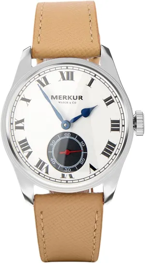Seconds Watch 38mm Merkur Manual Mechanical Watch Sapphire Natural irritate fume sparse tine Fritillaria Small 