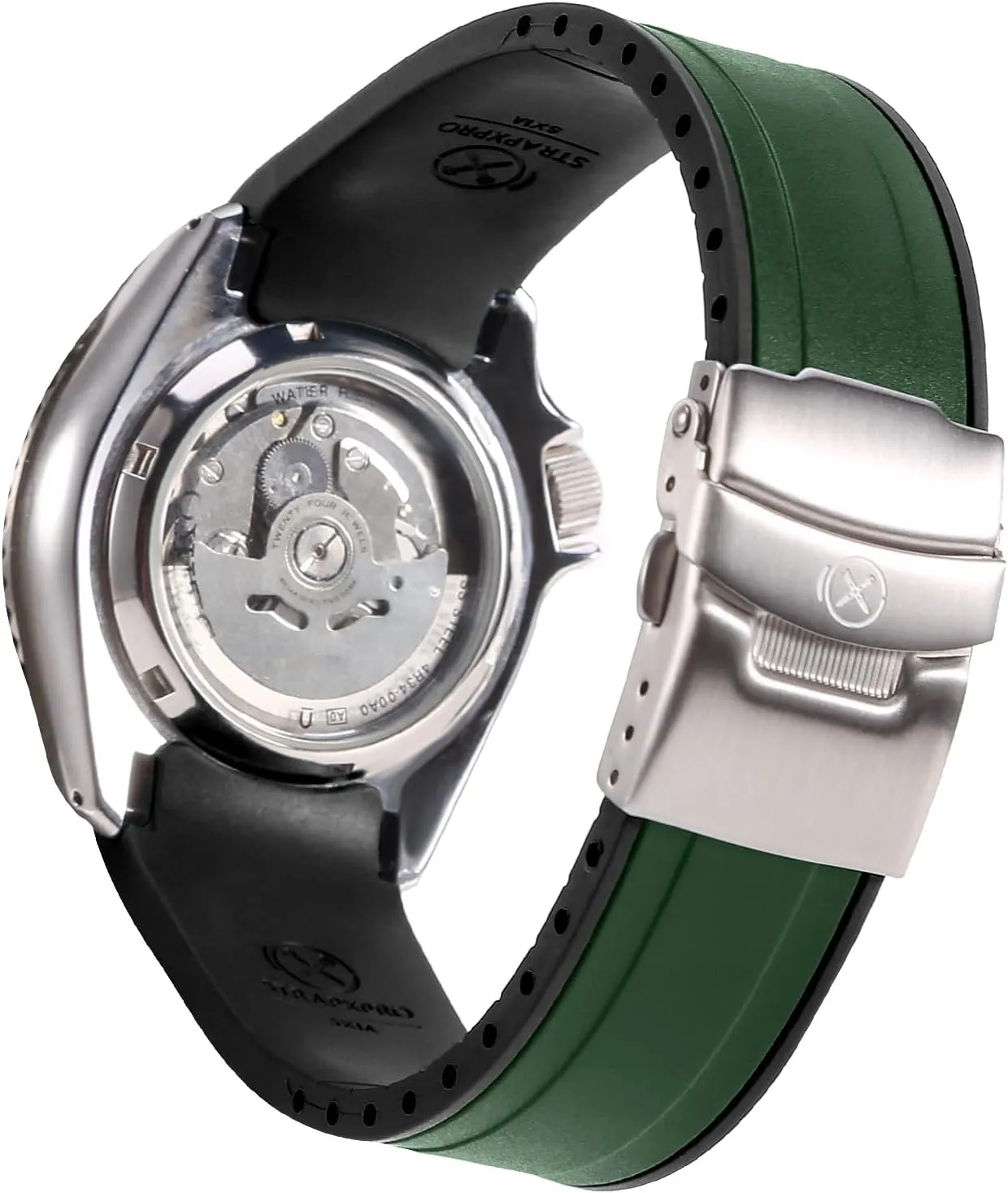 Seiko 5 Sports SKX Series Dive Watches, 5KX/SRPD & New GMT Series, Curved End Dutch examination Watchband for SRPD51, SRPD53, SRPD55K1, SRPD59K1,SSK017, SSK019, etc. StrapXPro (SX1A) 22mm Watch Bands Men's Rubber Watch Strap Replacement for 