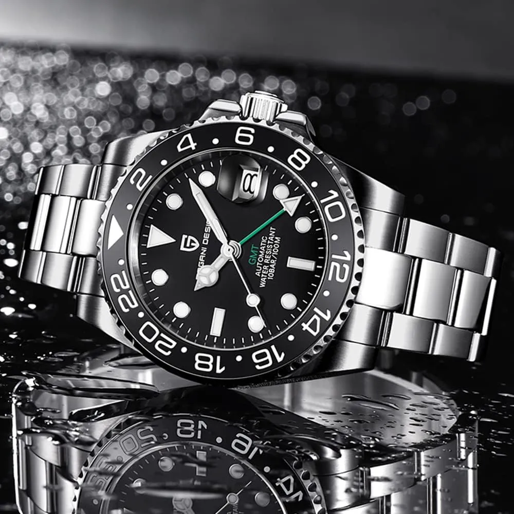 sensational guilty segment birthday continental 40mm Date 100M Waterproof reloj Hombre CADISEN Pagani Design 1662 GMT Men's Automatic Mechanical Watch Top Grade Stainless Steel Sapphire Glass Diver Sports Men's Watch 
