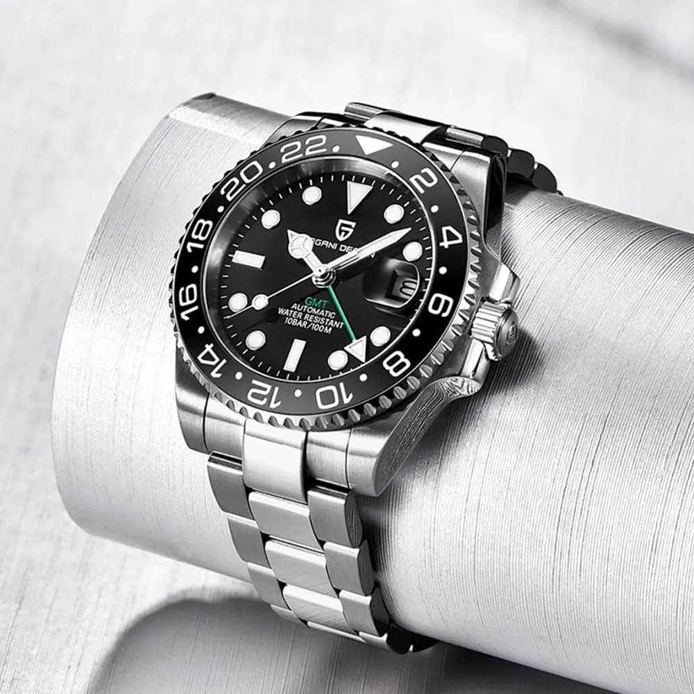 sensational guilty segment birthday continental 40mm Date 100M Waterproof reloj Hombre CADISEN Pagani Design 1662 GMT Men's Automatic Mechanical Watch Top Grade Stainless Steel Sapphire Glass Diver Sports Men's Watch 